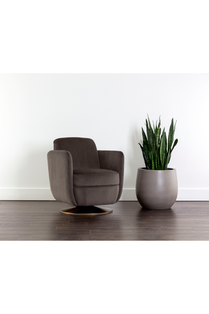 Modern European furniture - Gold Base Swivel Lounge Chair - www.oroa.com