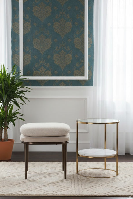 Cream Padded Stool | Splendido Koffi | Oroa.com