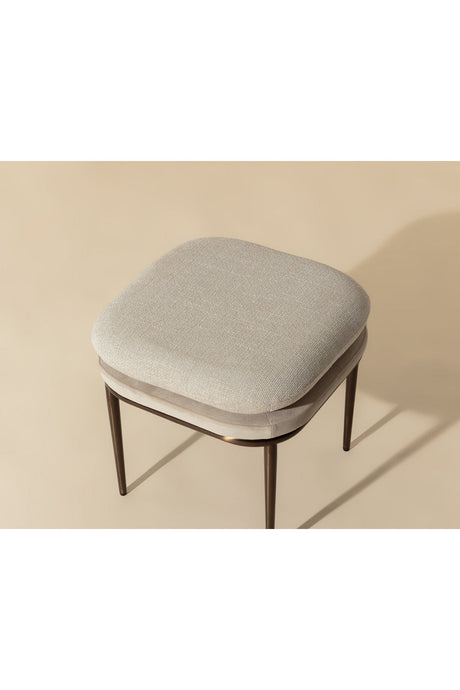 Modern European furniture - Cream Padded Stool - www.oroa.com