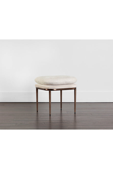Modern European furniture - Cream Padded Stool - www.oroa.com