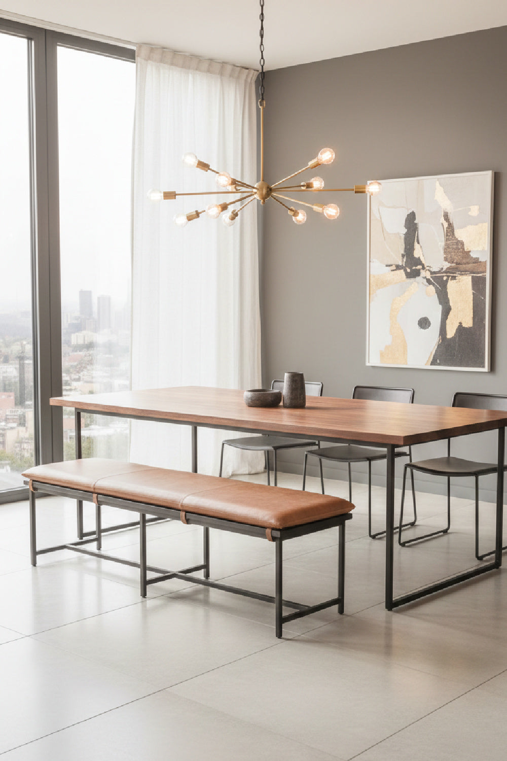 Tan Leather Bench | Splendido Zancor | Oroa.com