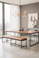 Modern European furniture - Tan Leather Bench - www.oroa.com