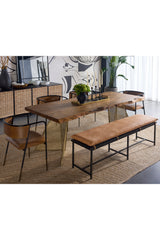 Modern European furniture - Tan Leather Bench - www.oroa.com