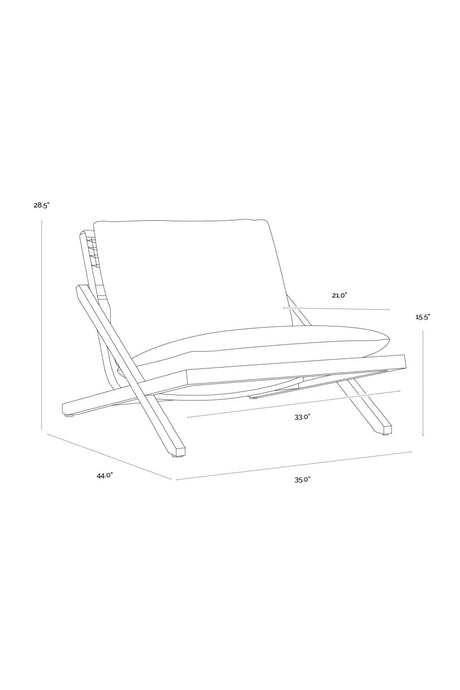 Modern European furniture - Teak Framed Indoor/Outdoor Lounge Chair - www.oroa.com