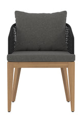 Modern European furniture - Contemporary Indoor/Outdoor Weave & Teak Dining Chair - www.oroa.com