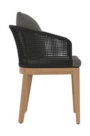 Contemporary Indoor/Outdoor Weave & Teak Dining Chair | Splendido Capri | Oroa.com