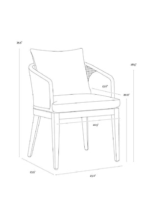 Contemporary Indoor/Outdoor Weave & Teak Dining Chair | Splendido Capri | Oroa.com