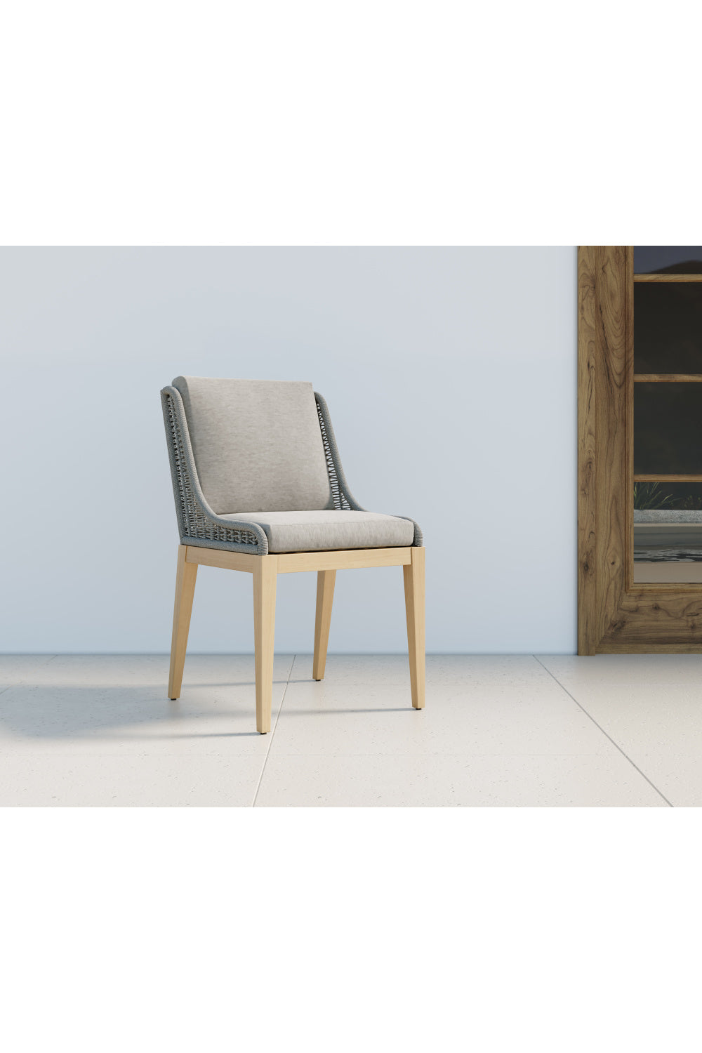 Modern European furniture - Contemporary Indoor/Outdoor Teak & Woven Dining Chair - www.oroa.com