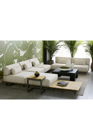 Modern European furniture - C-Shaped Teak Indoor/Outdoor End Table - www.oroa.com