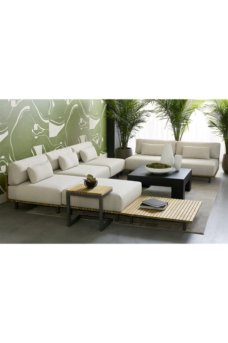 Modern European furniture - C-Shaped Teak Indoor/Outdoor End Table - www.oroa.com