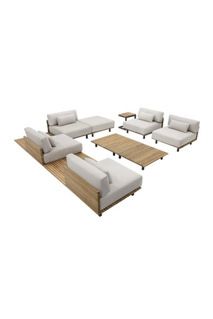 Modern European furniture - C-Shaped Teak Indoor/Outdoor End Table - www.oroa.com