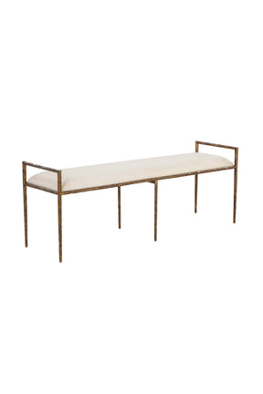 Gold Framed White Bench by Splendido Esai