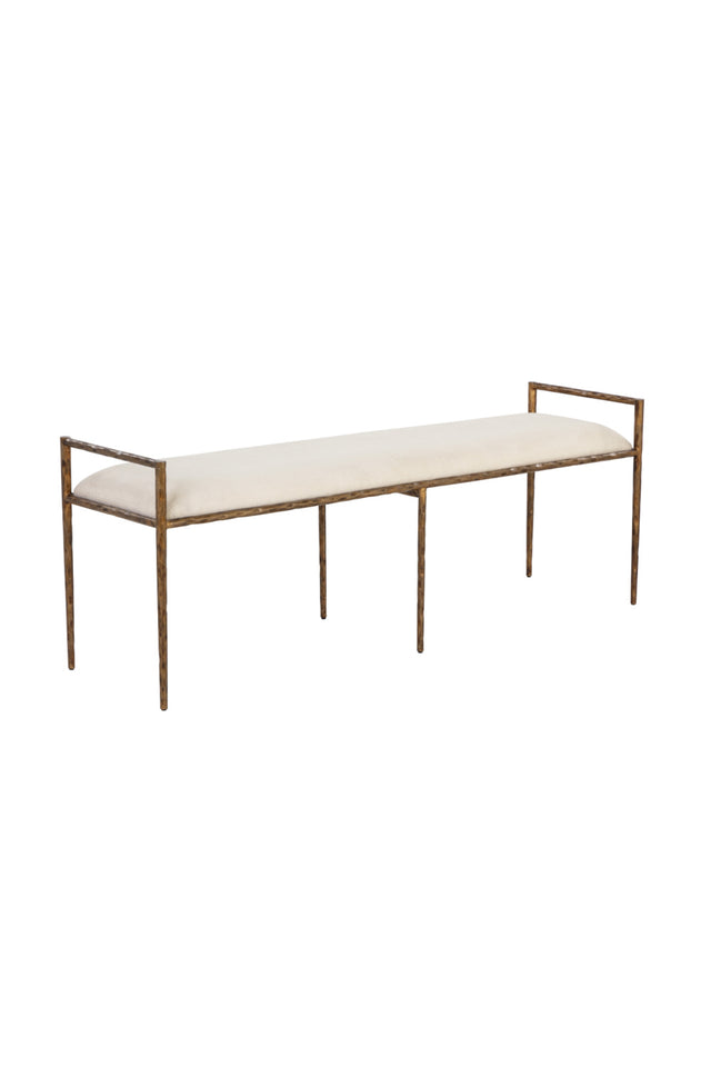 Gold Framed White Bench | Splendido Esai | Oroa.com