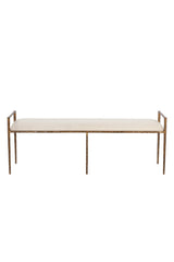 Modern European furniture - Gold Framed White Bench - www.oroa.com