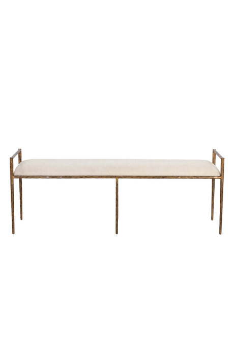 Modern European furniture - Gold Framed White Bench - www.oroa.com