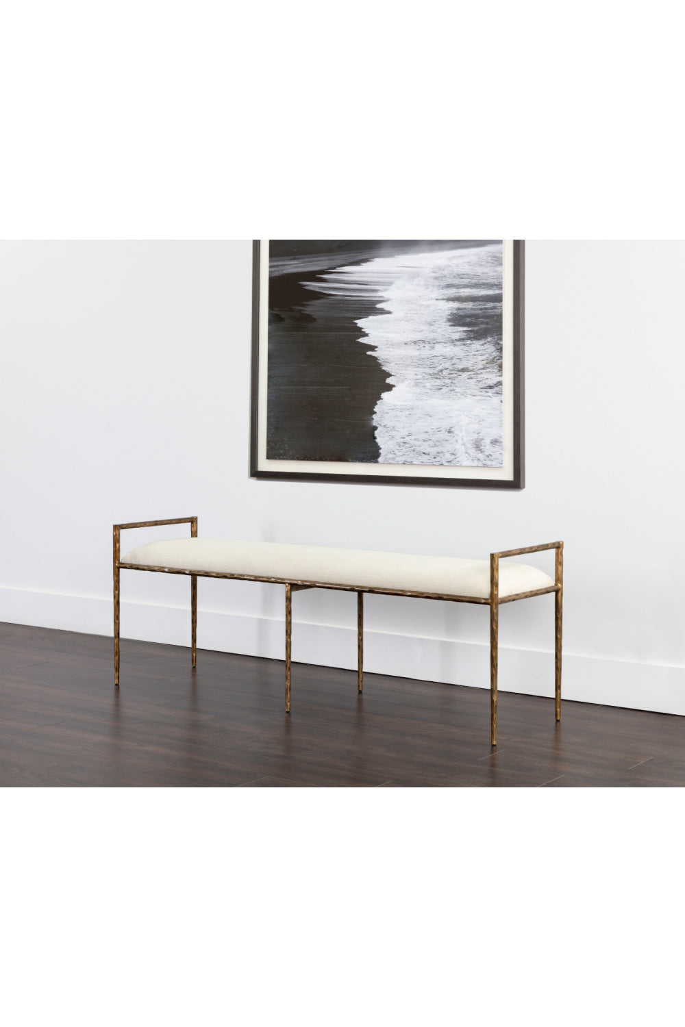 Gold Framed White Bench | Splendido Esai | Oroa.com