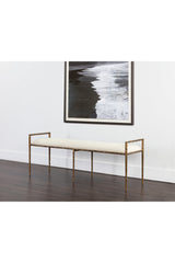 Modern European furniture - Gold Framed White Bench - www.oroa.com