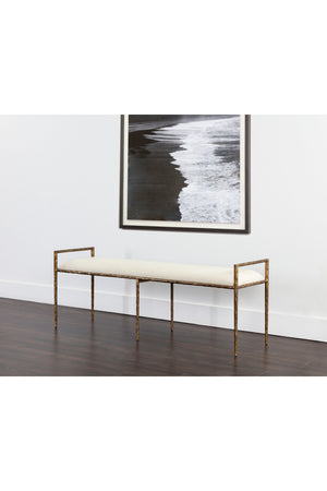 Gold Framed White Bench | Splendido Esai | Oroa.com