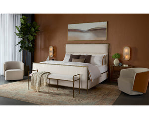 Gold Framed White Bench | Splendido Esai | Oroa.com