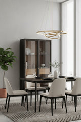 Modern European furniture - Brown Acacia 2-Door Display Cabinet - www.oroa.com