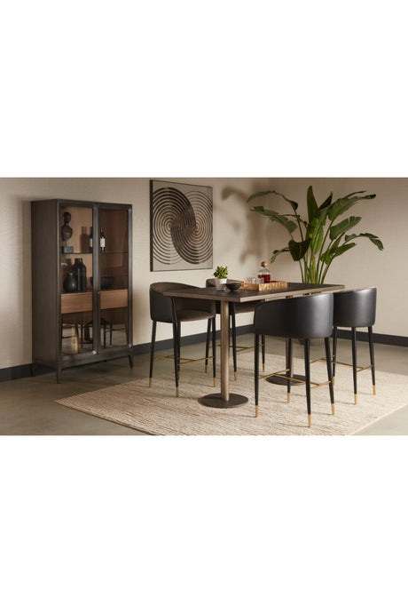 Modern European furniture - Brown Acacia 2-Door Display Cabinet - www.oroa.com