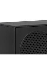 Modern European furniture - Black Perforated Metal 3-Door Sideboard - www.oroa.com