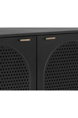 Modern European furniture - Black Perforated Metal 3-Door Sideboard - www.oroa.com