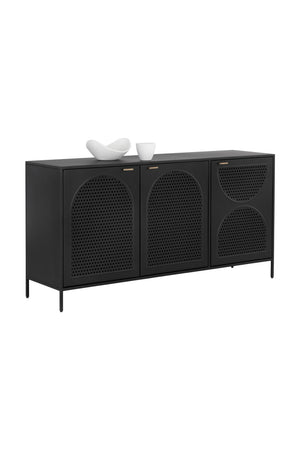   Modern European furniture - Black Perforated Metal 3-Door Sideboard - www.oroa.com | Oroa.com