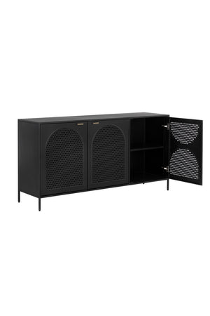   Modern European furniture - Black Perforated Metal 3-Door Sideboard - www.oroa.com | Oroa.com