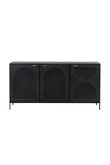 Modern European furniture - Black Perforated Metal 3-Door Sideboard - www.oroa.com