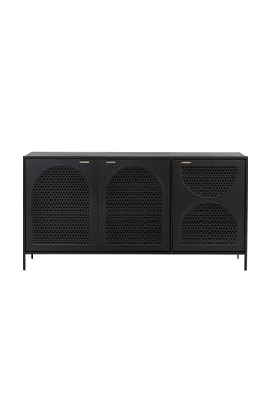   Modern European furniture - Black Perforated Metal 3-Door Sideboard - www.oroa.com | Oroa.com