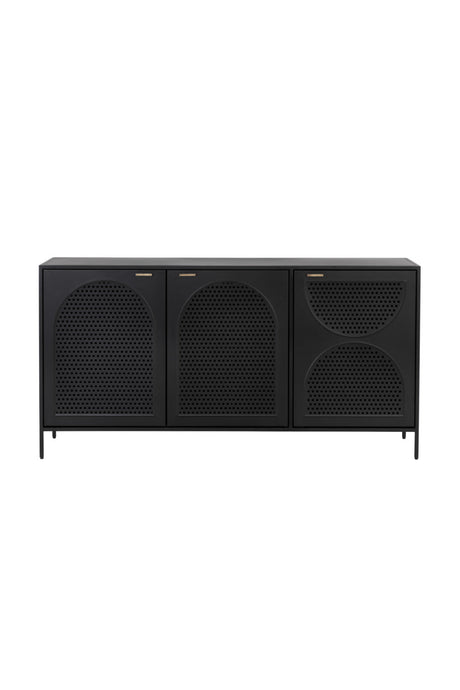 Modern European furniture - Black Perforated Metal 3-Door Sideboard - www.oroa.com