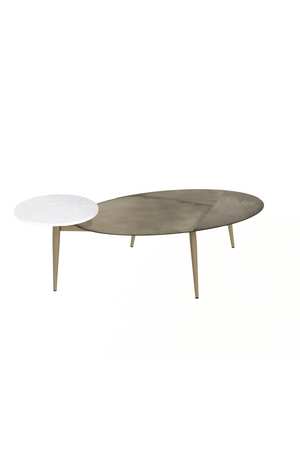 Oval Antique Brass Coffee Table | Splendido Tuner | Oroa.com