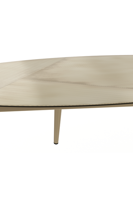 Modern European furniture - Oval Antique Brass Coffee Table - www.oroa.com