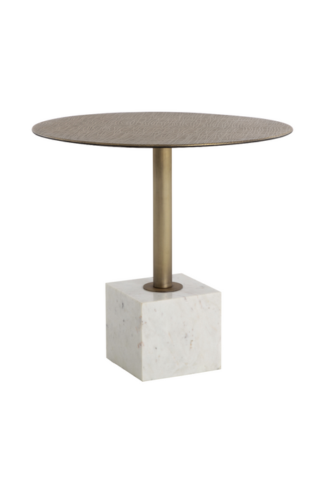 Antique Brass Marble Bistro Table | Splendido Kata | Oroa.com