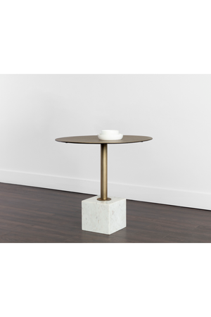 Antique Brass Marble Bistro Table | Splendido Kata | Oroa.com