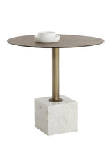 Modern European furniture - Antique Brass Marble Bistro Table - www.oroa.com