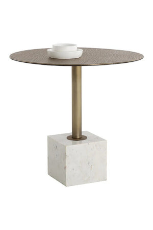 Antique Brass Marble Bistro Table | Splendido Kata | Oroa.com