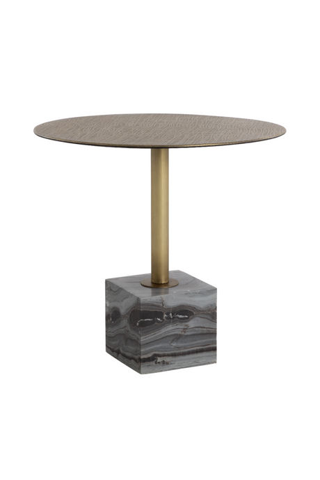Modern European furniture - Antique Brass Marble Bistro Table - www.oroa.com