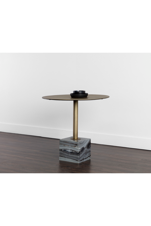 Antique Brass Marble Bistro Table | Splendido Kata | Oroa.com
