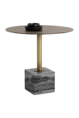 Modern European furniture - Antique Brass Marble Bistro Table - www.oroa.com