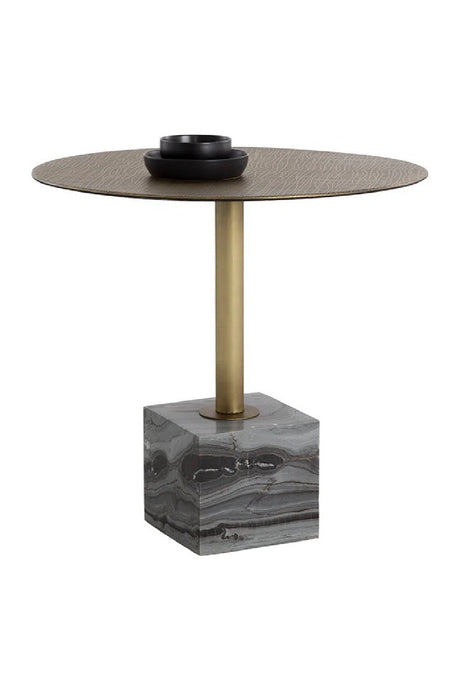 Modern European furniture - Antique Brass Marble Bistro Table - www.oroa.com