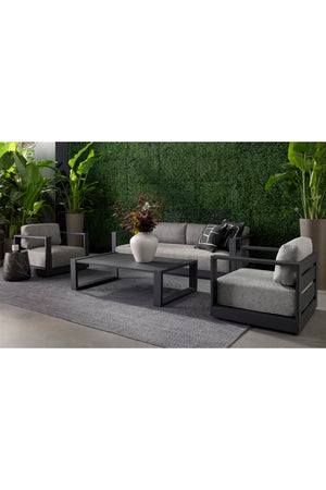Modern European furniture - Gray Padded Outdoor Sofa - www.oroa.com