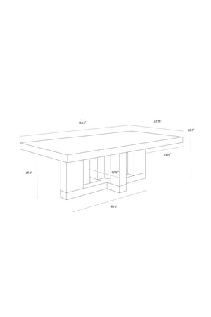 Gray Wood Veneer Dining Table | Splendido Greco | Oroa.com