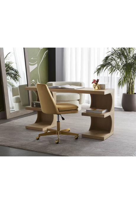 Modern European furniture - Matte Gold Base Office Chair - www.oroa.com