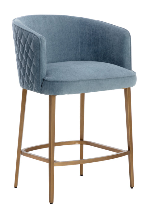 Diamond-Stitched Blue Counter Stool | Splendido Cornella | Oroa.com
