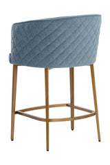 Modern European furniture - Diamond-Stitched Blue Counter Stool - www.oroa.com