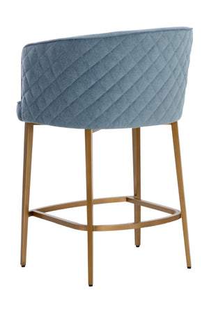 Diamond-Stitched Blue Counter Stool | Splendido Cornella | Oroa.com
