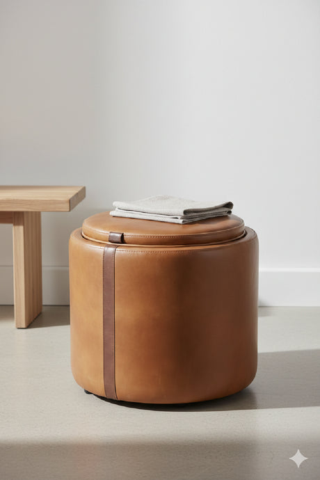 Round Storage Ottoman | Splendido Borelli | Oroa.com
