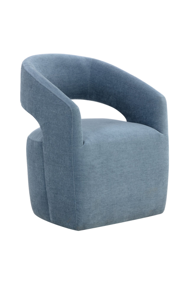 Modern European furniture - Blue Wheeled Dining Armchair - www.oroa.com